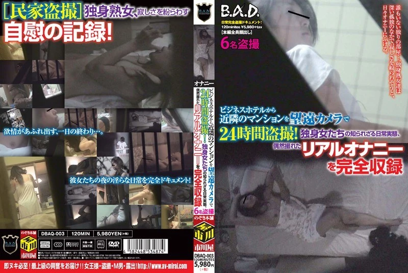 DBAQ-003 从商务酒店用望远镜24小时偷拍附近公寓！记录下单身女孩们不为人知的日常生活，还有偶然拍到的真实自慰画面！